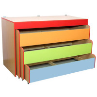 Pat pentru copii cu 3 nivele si raft   Pat pentru copii cu 3 nivele si raft