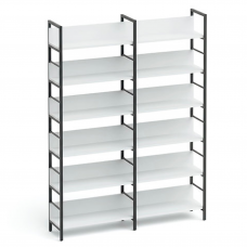 Двухсекционный стеллаж с 6 полками