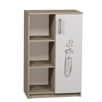 Dulap semi-închis cu o ușă stânga-dreapta și imprimare foto