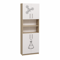 Dulap semi-închis cu patru uși și două rafturi deschise