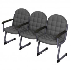 Кресло для актового зала мягкое 3-местное