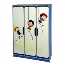 Шкаф детский для раздевалки трехместный Чудо-Дети