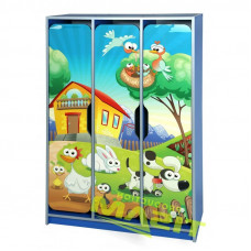 Шкаф детский для раздевалки трехместный В деревне у Бабушки