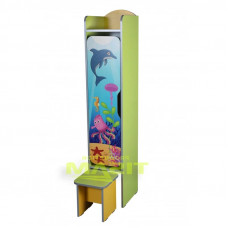 Шкаф детский для раздевалки одноместный Подводный мир