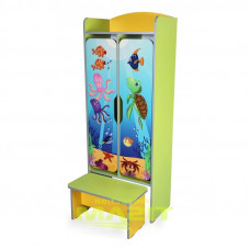 Шкаф детский для раздевалки двухместный Подводный мир