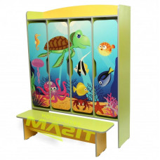 Шкаф детский для раздевалки четырехместный Подводный мир