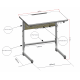 Set mobilier scolar individual, inaltimea reglabila, pe cadru oval